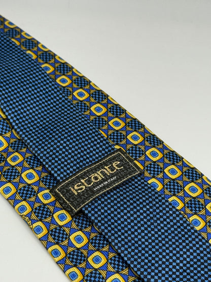 Blue and gold vintage twill silk tie