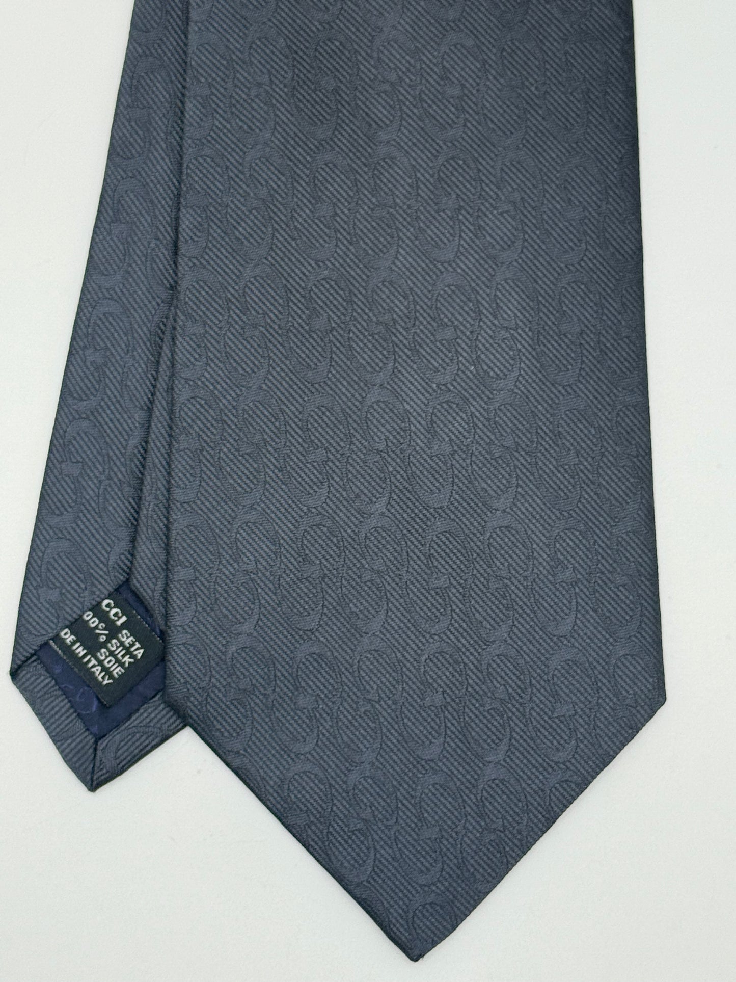 Dark grey jacquard GG silk tie