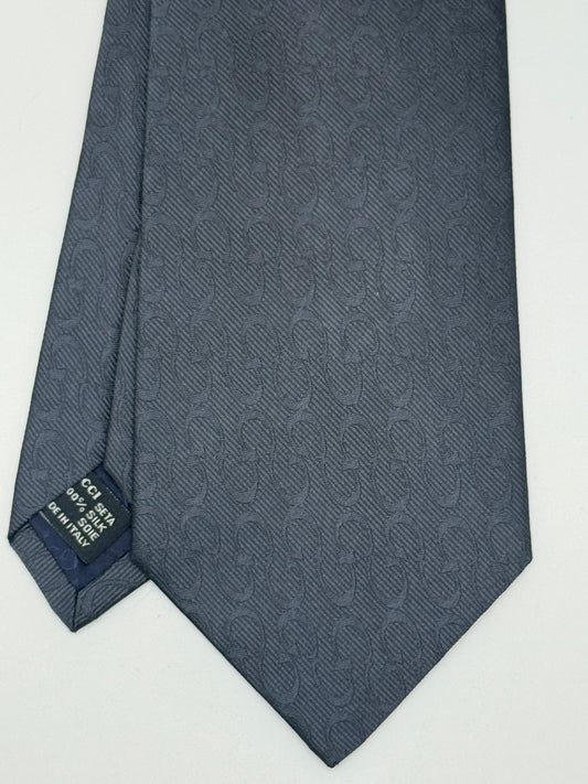 Dark grey jacquard GG silk tie