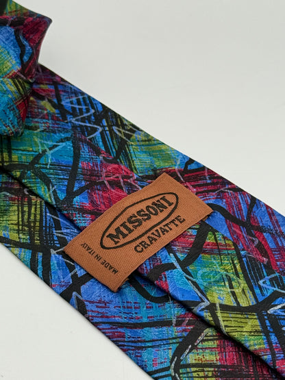 Multicolor silk tie