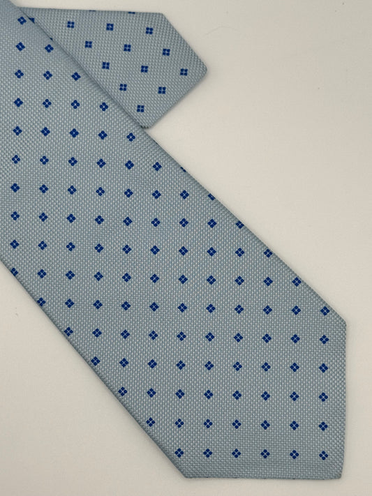 Blue jacquard silk tie