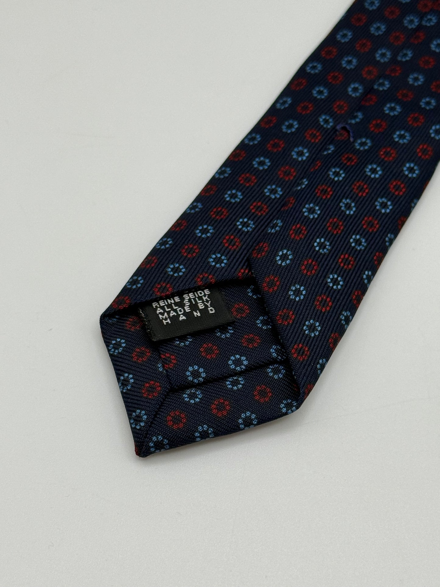 Dark blue silk micro flower tie