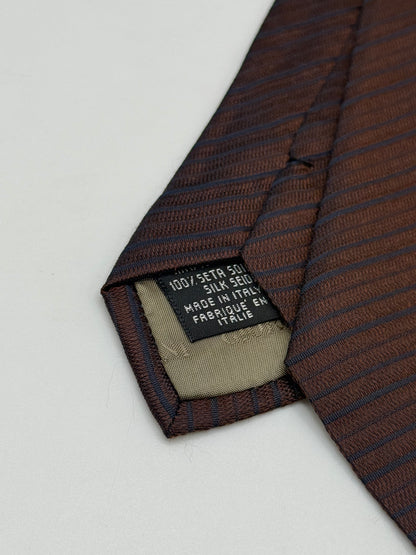 Brown jacquard silk tie