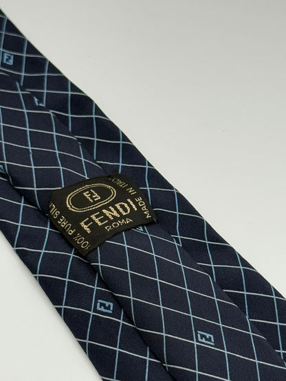 Dark blue silk tie