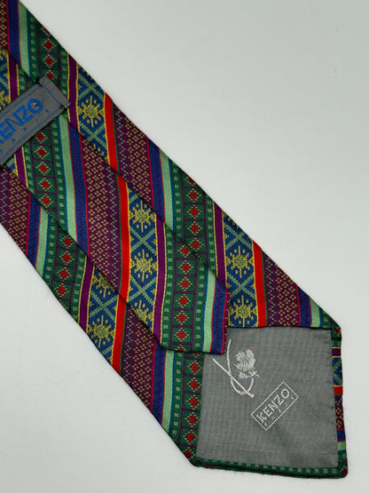 Multicolor jacquard silk tie