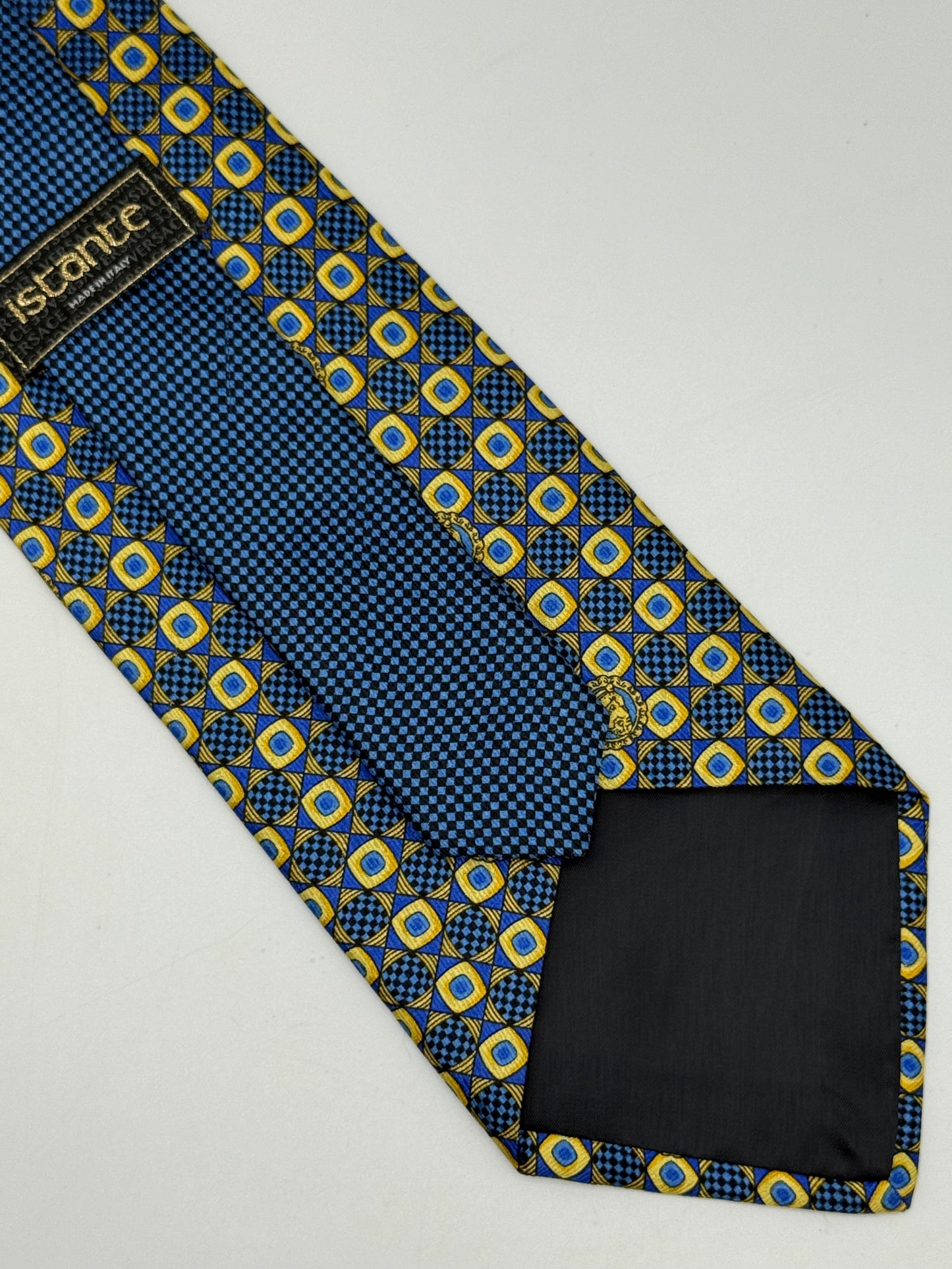Blue and gold vintage twill silk tie