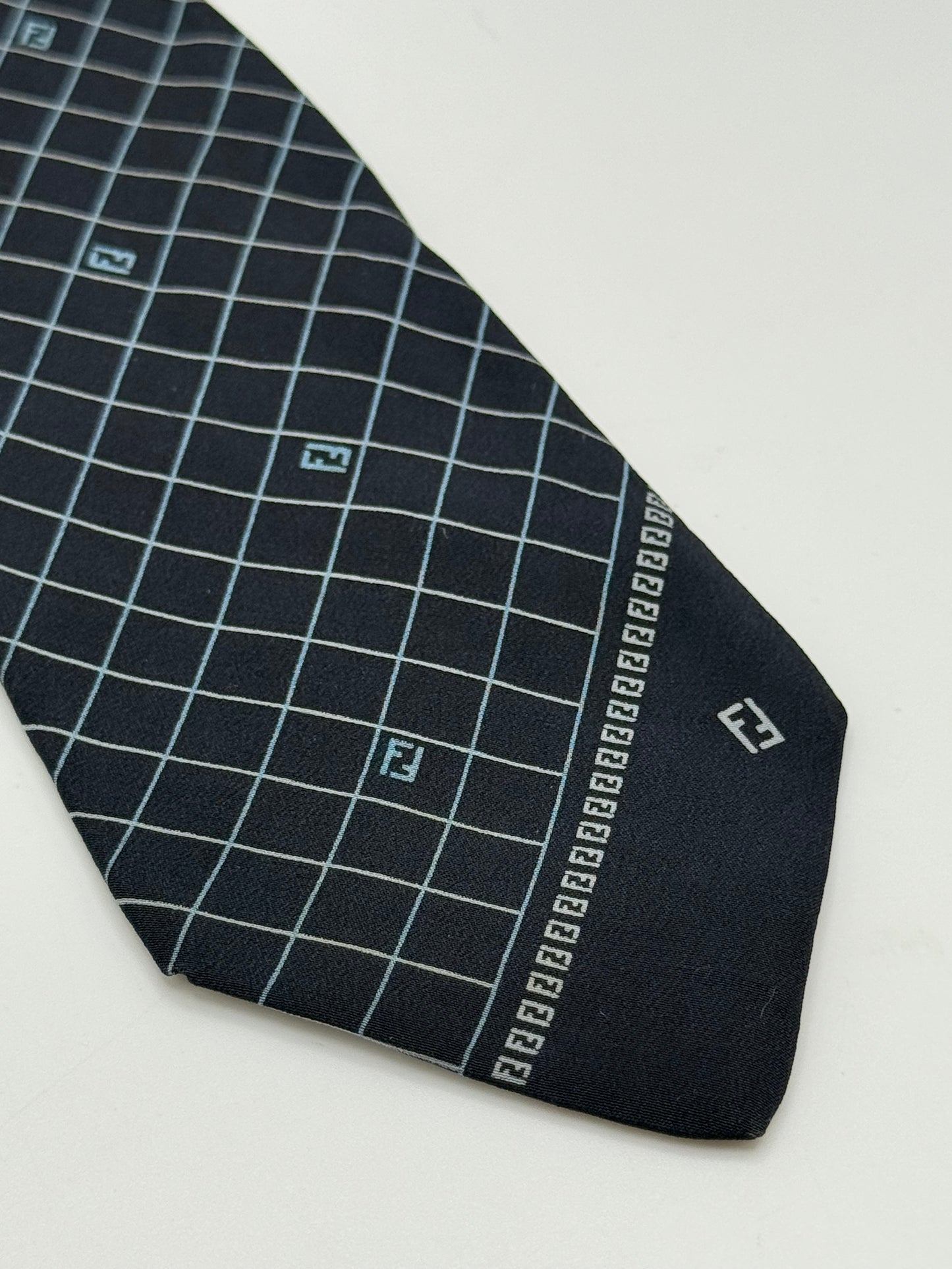 Dark blue silk tie