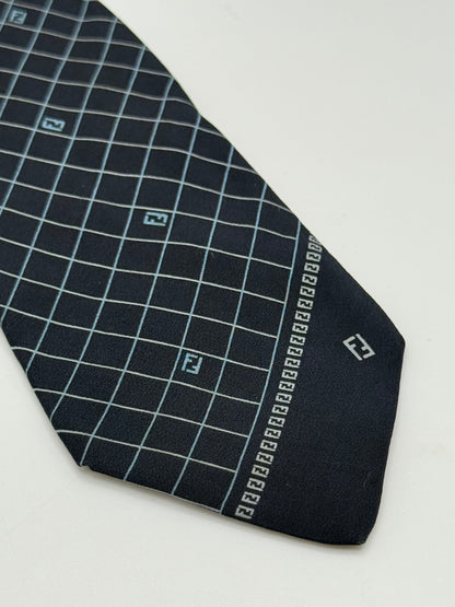 Dark blue silk tie
