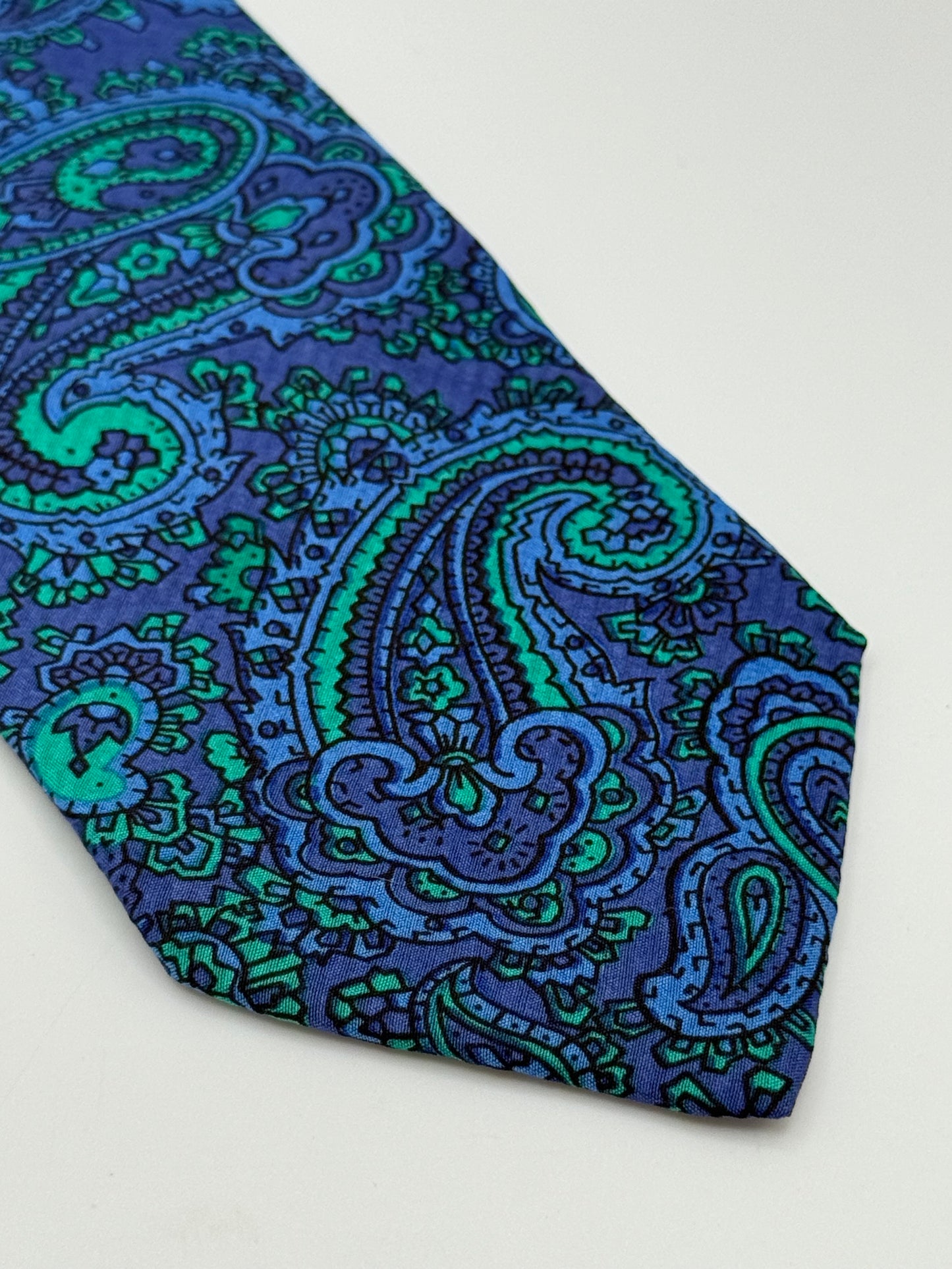 Blue silk tie whit cashmere pattern