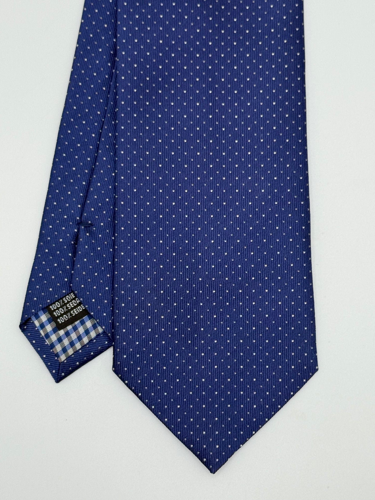 Blue polka-dot silk tie